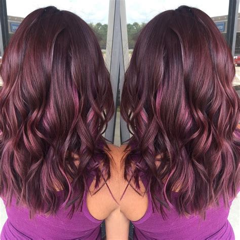 medium burgundy brown hair color|burgundy hair highlight ideas.